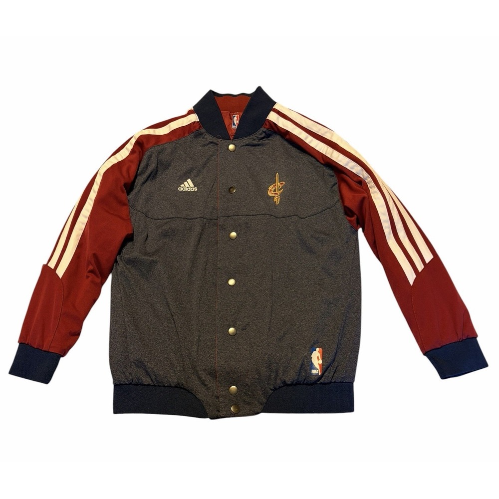 adidas Cleveland Cavaliers NBA Bomber Jacket reversible Team Logo Snap M